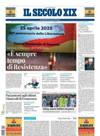 Prima-pagina-secolo-xix-editoriale-oggi-edizione-di-oggi-26-04-2025
