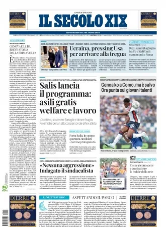 Prima-pagina-secolo-xix-editoriale-oggi-edizione-di-oggi-28-04-2025