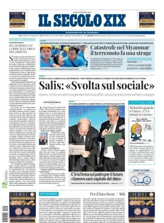Prima-pagina-secolo-xix-editoriale-oggi-edizione-di-oggi-29-03-2025