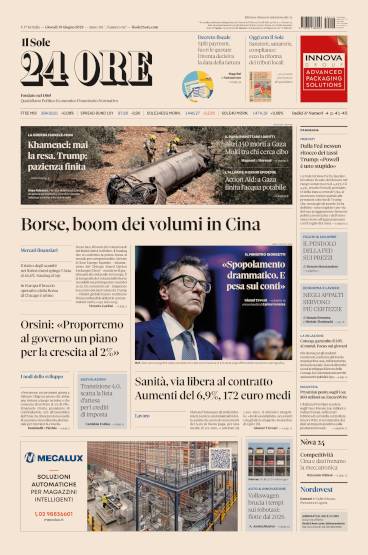 Prima-pagina-sole-24-ore-edizione-del-19-06-2025