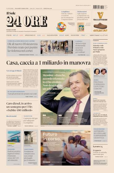 Prima-pagina-sole-24-ore-edizione-del-21-10-2026