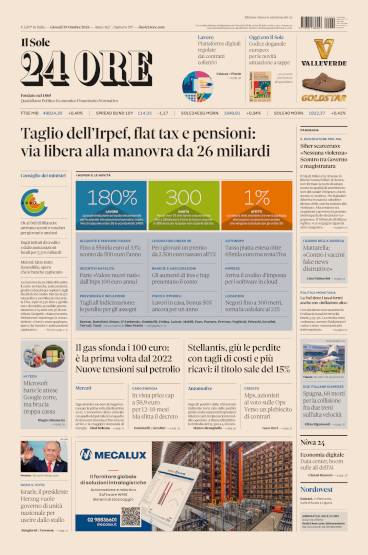Prima-pagina-sole-24-ore-edizione-del-29-10-2026
