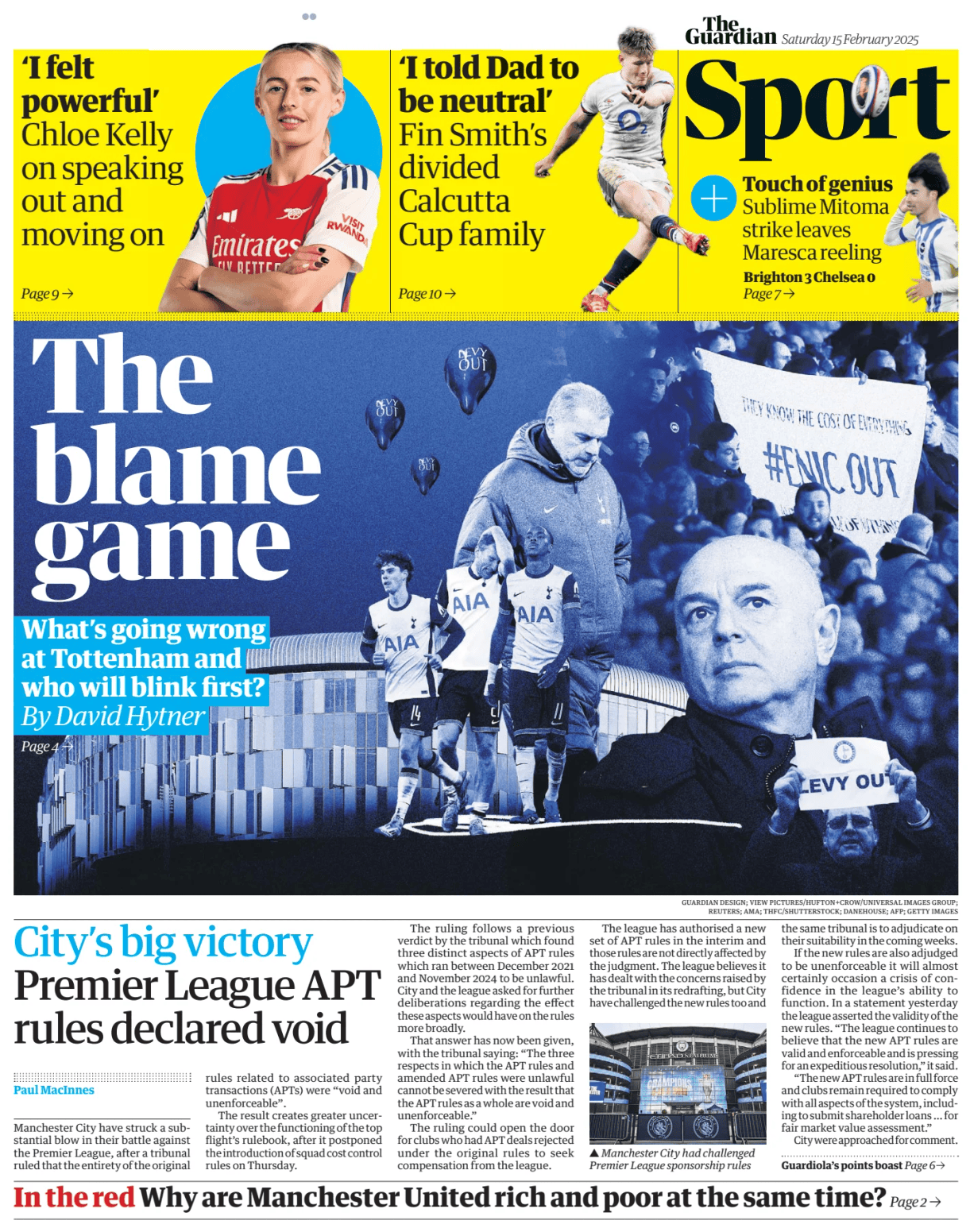 Prima-pagina-the-observer-sport-oggi-edizione-di-oggi-20250215
