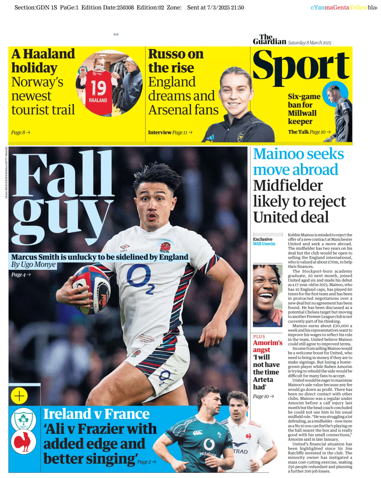 Prima-pagina-the-observer-sport-oggi-edizione-di-oggi-20250308