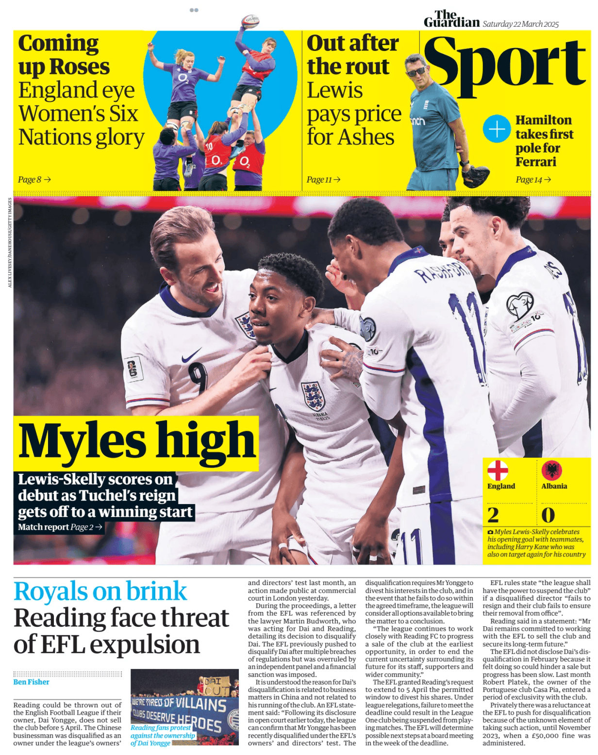 Prima-pagina-the-observer-sport-oggi-edizione-di-oggi-20250322