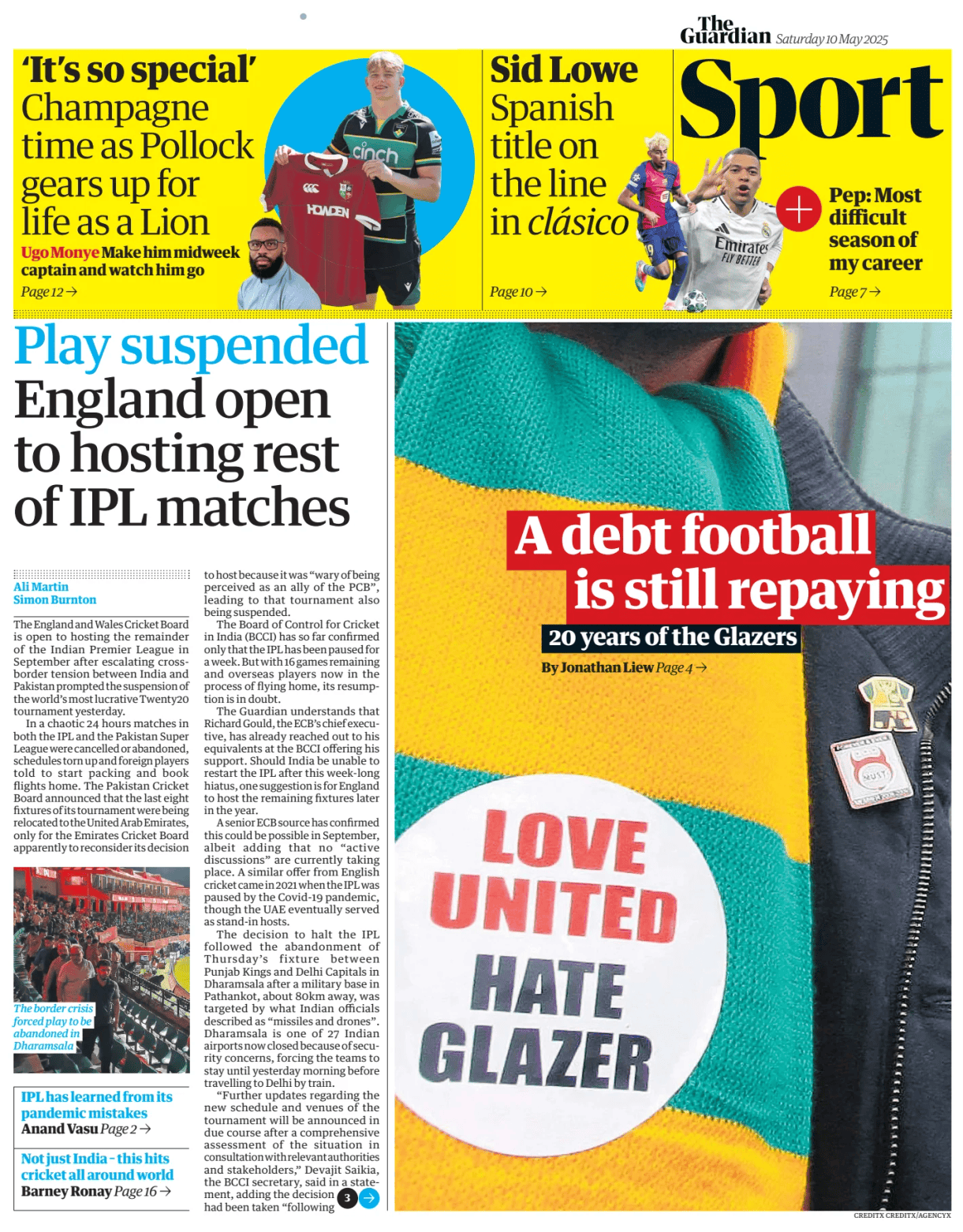 Prima-pagina-the-observer-sport-oggi-edizione-di-oggi-20250510
