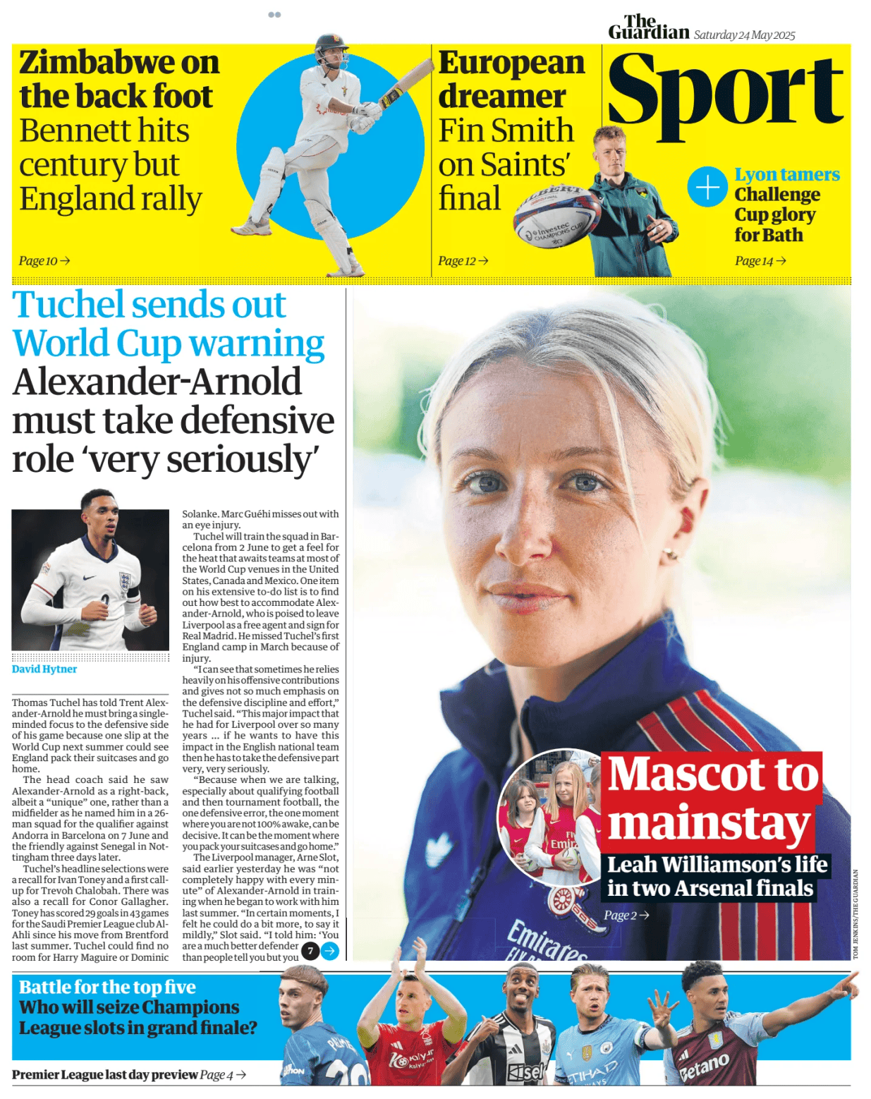 Prima-pagina-the-observer-sport-oggi-edizione-di-oggi-20250524
