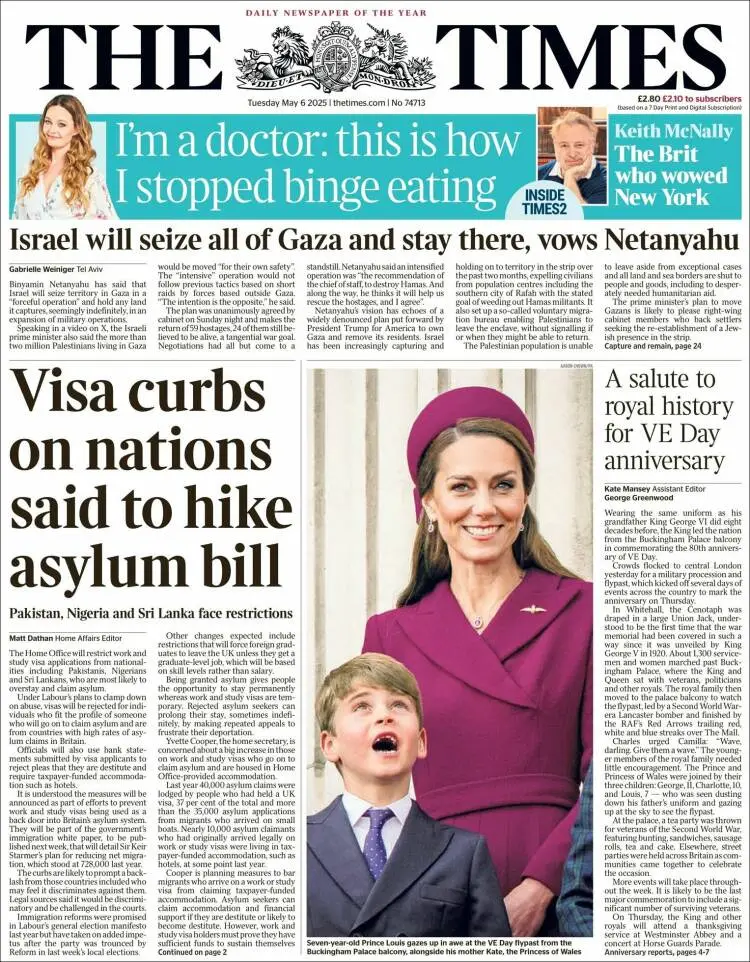 Prima-pagina-the-times-edizione-di-oggi-2025-05-06
