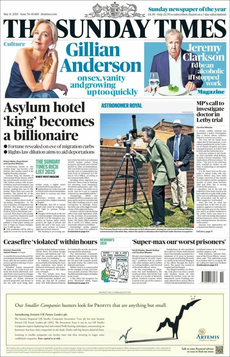 Prima-pagina-the-times-edizione-di-oggi-2025-05-11