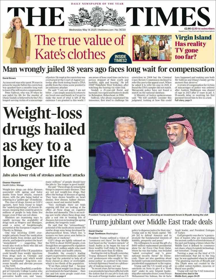 Prima-pagina-the-times-edizione-di-oggi-2025-05-14