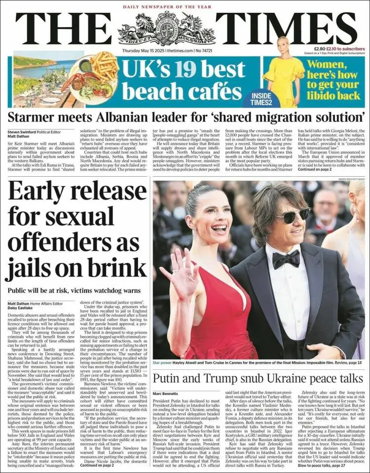 Prima-pagina-the-times-edizione-di-oggi-2025-05-15
