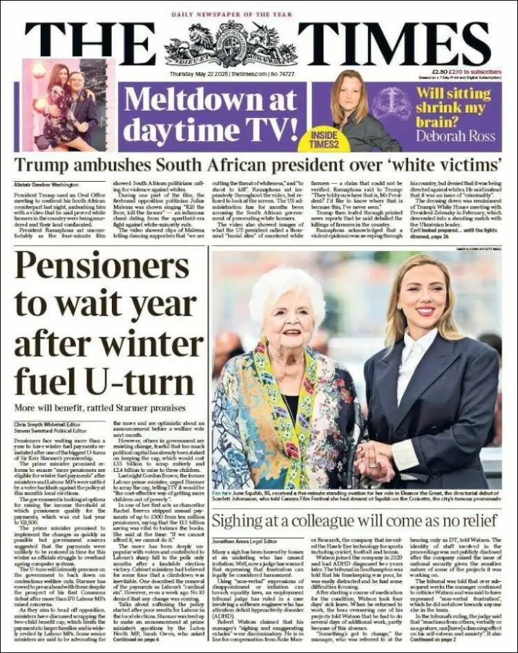 Prima-pagina-the-times-edizione-di-oggi-2025-05-22