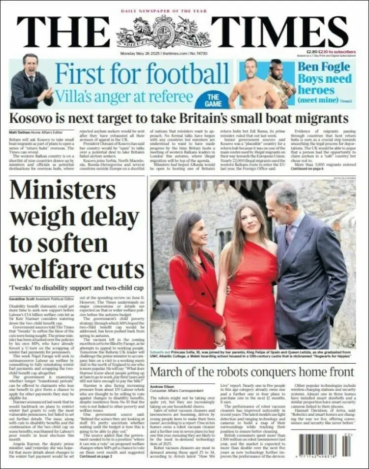 Prima-pagina-the-times-edizione-di-oggi-2025-05-26