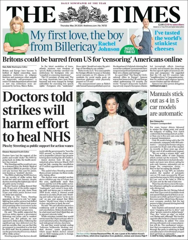 Prima-pagina-the-times-edizione-di-oggi-2025-05-29