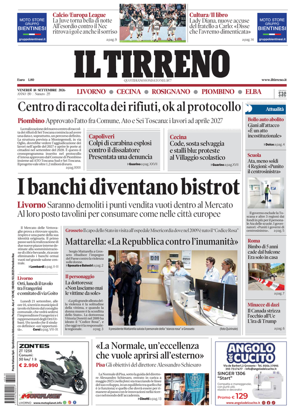 Prima-pagina-tirreno-edizione-di-oggi-18-09-2026