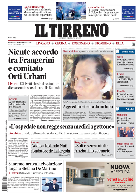 Prima-pagina-tirreno-edizione-di-oggi-22-09-2026