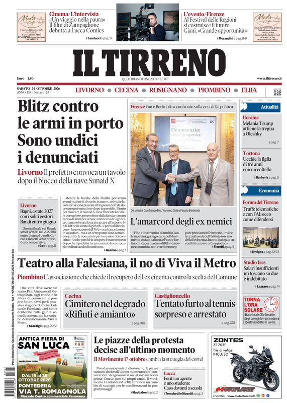 Prima-pagina-tirreno-edizione-di-oggi-24-10-2026