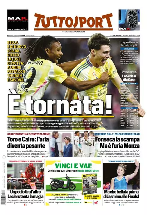 Prima-pagina-tutto-sport-edizione-di-oggi-03-11-2024