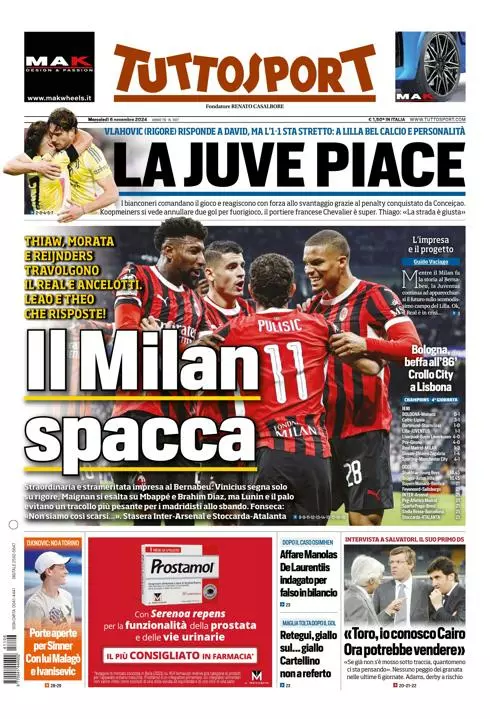 Prima-pagina-tutto-sport-edizione-di-oggi-06-11-2024