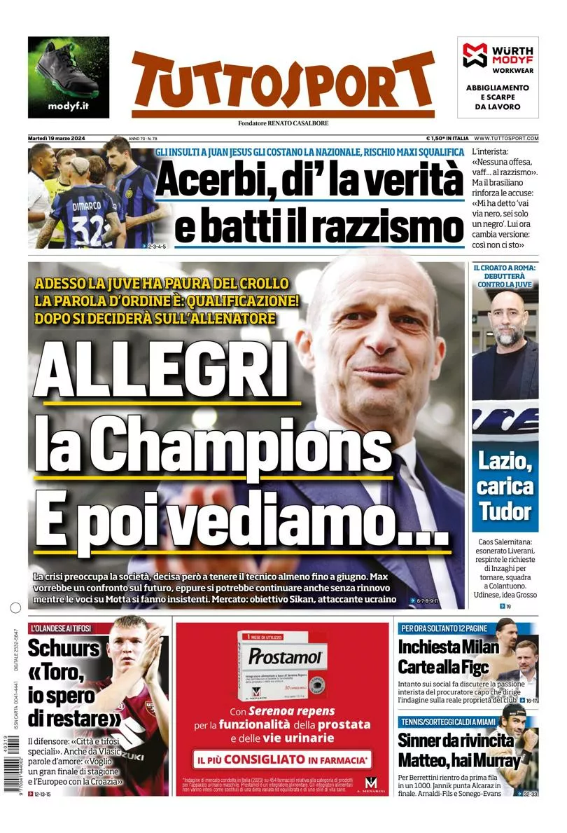 Prima-pagina-tutto-sport-edizione-di-oggi-19-03-2024