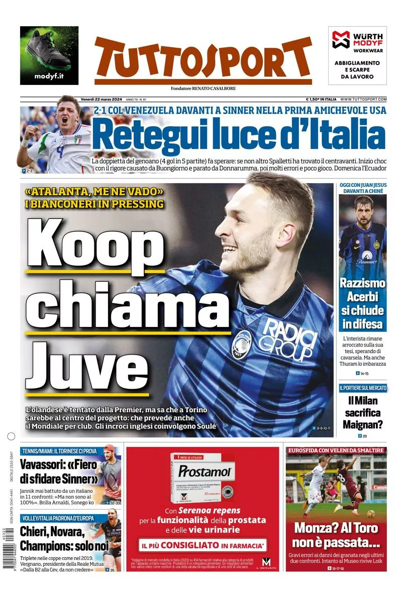 Prima-pagina-tutto-sport-edizione-di-oggi-22-03-2024