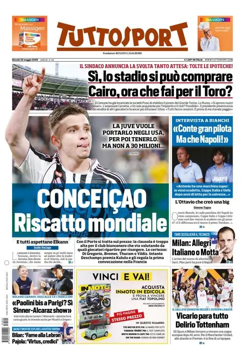 Prima-pagina-tutto-sport-edizione-di-oggi-22-05-2025