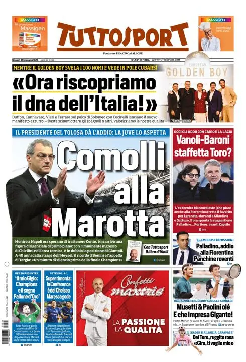 Prima-pagina-tutto-sport-edizione-di-oggi-29-05-2025