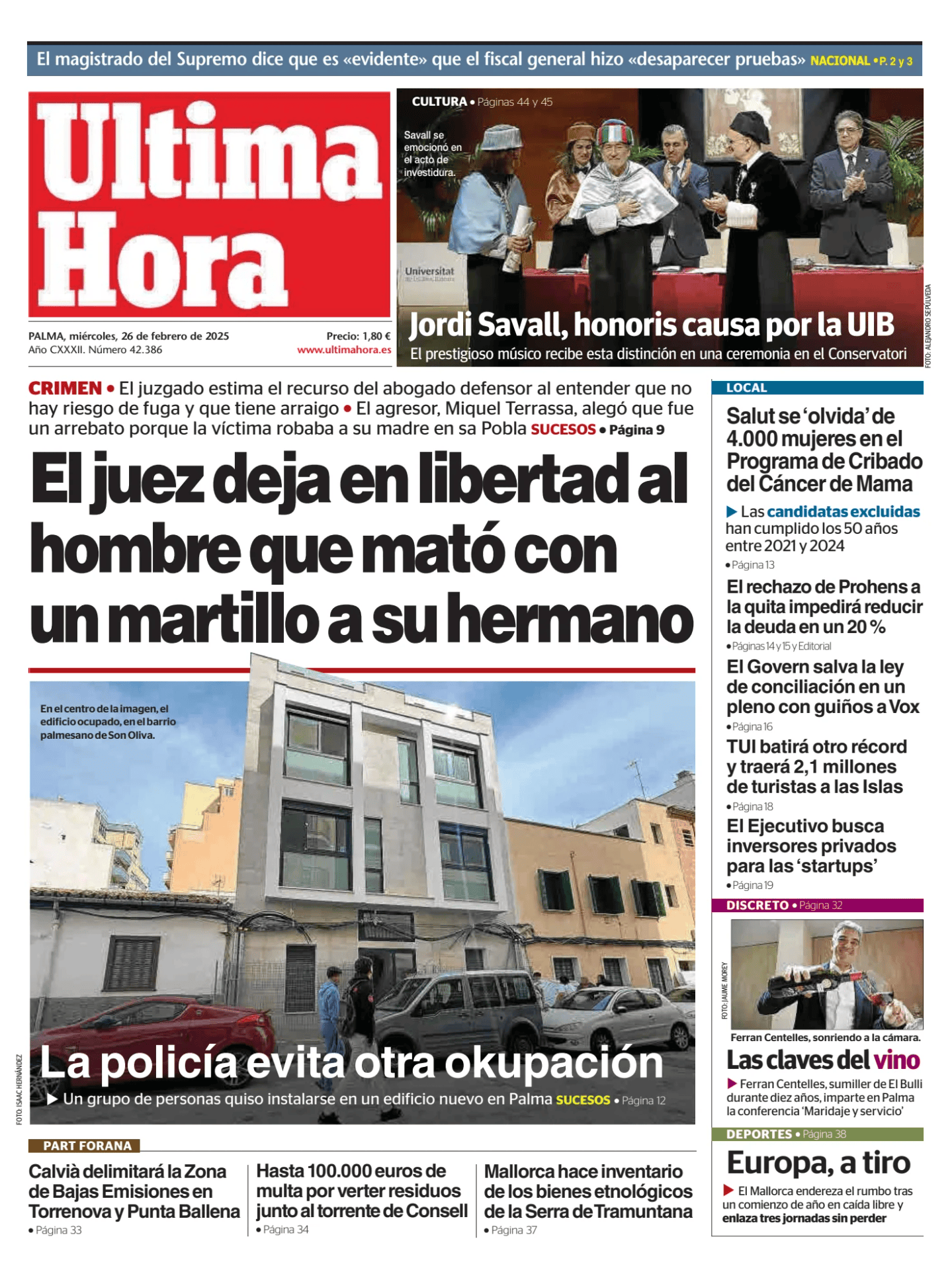 Prima-pagina-ultima-hora-oggi-edizione-di-oggi-20250226