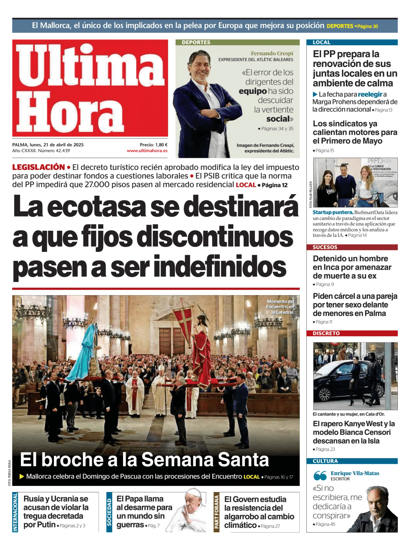 Prima-pagina-ultima-hora-oggi-edizione-di-oggi-20250421