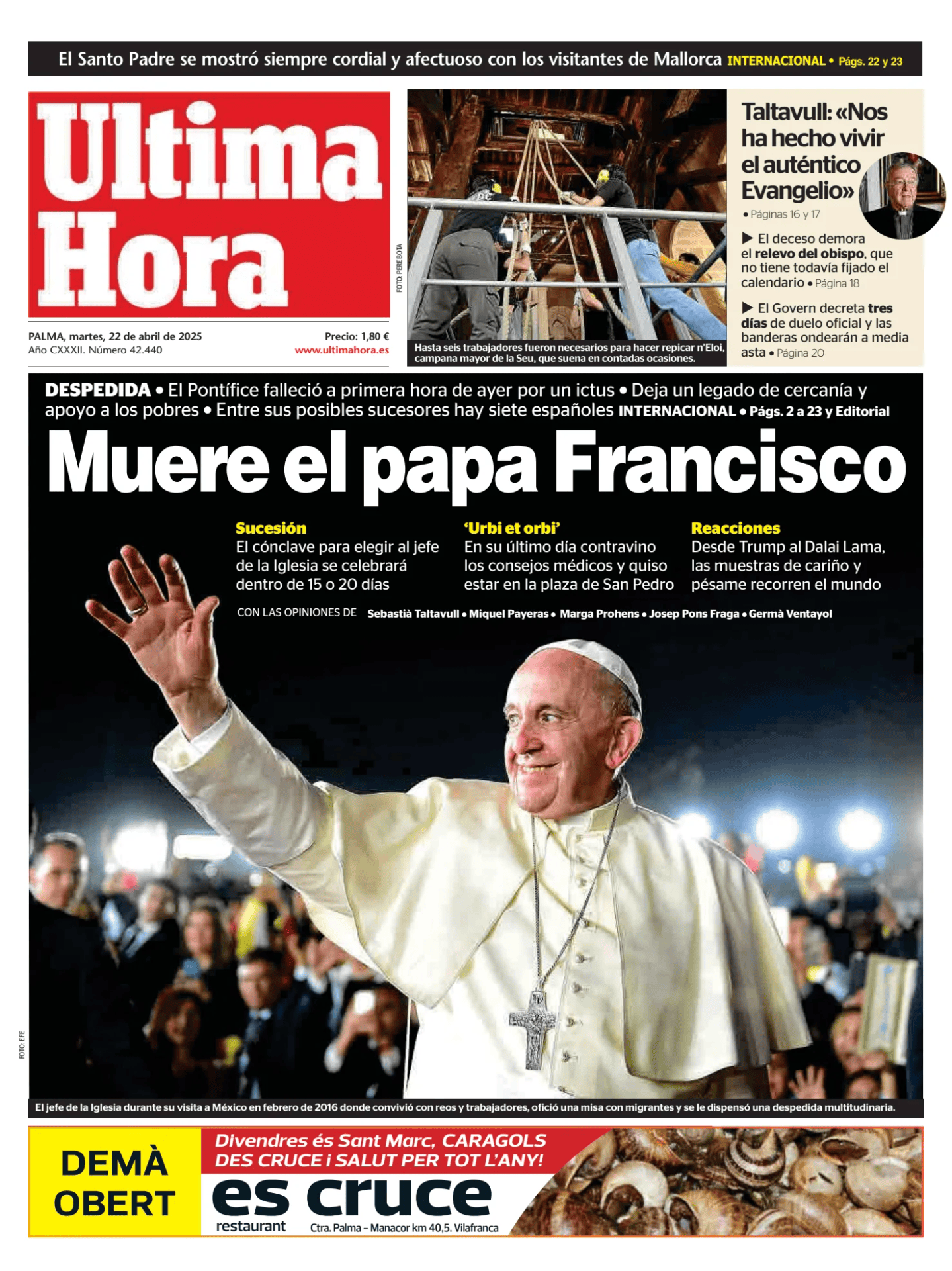 Prima-pagina-ultima-hora-oggi-edizione-di-oggi-20250422