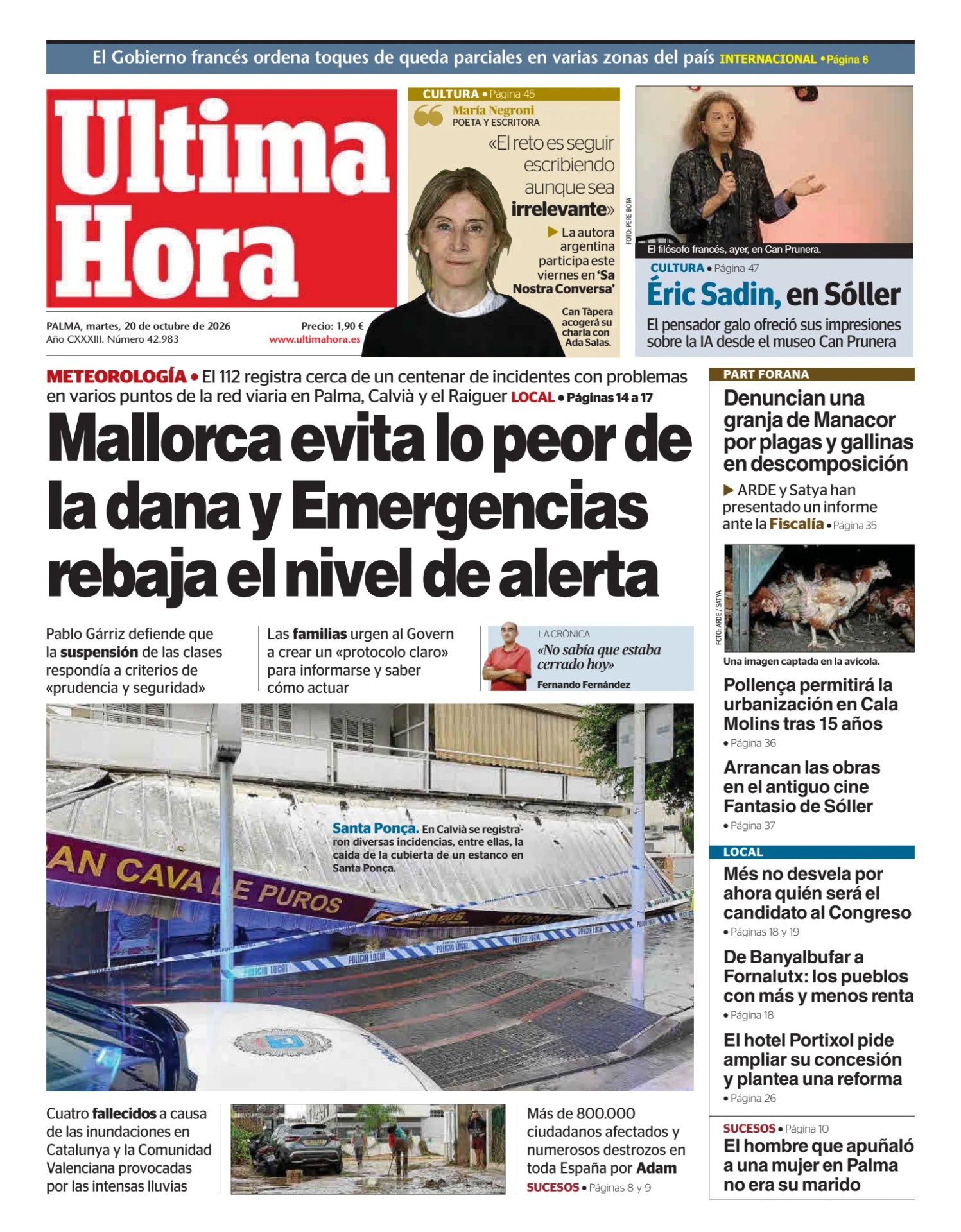 Prima-pagina-ultima-hora-oggi-edizione-di-oggi-20261020