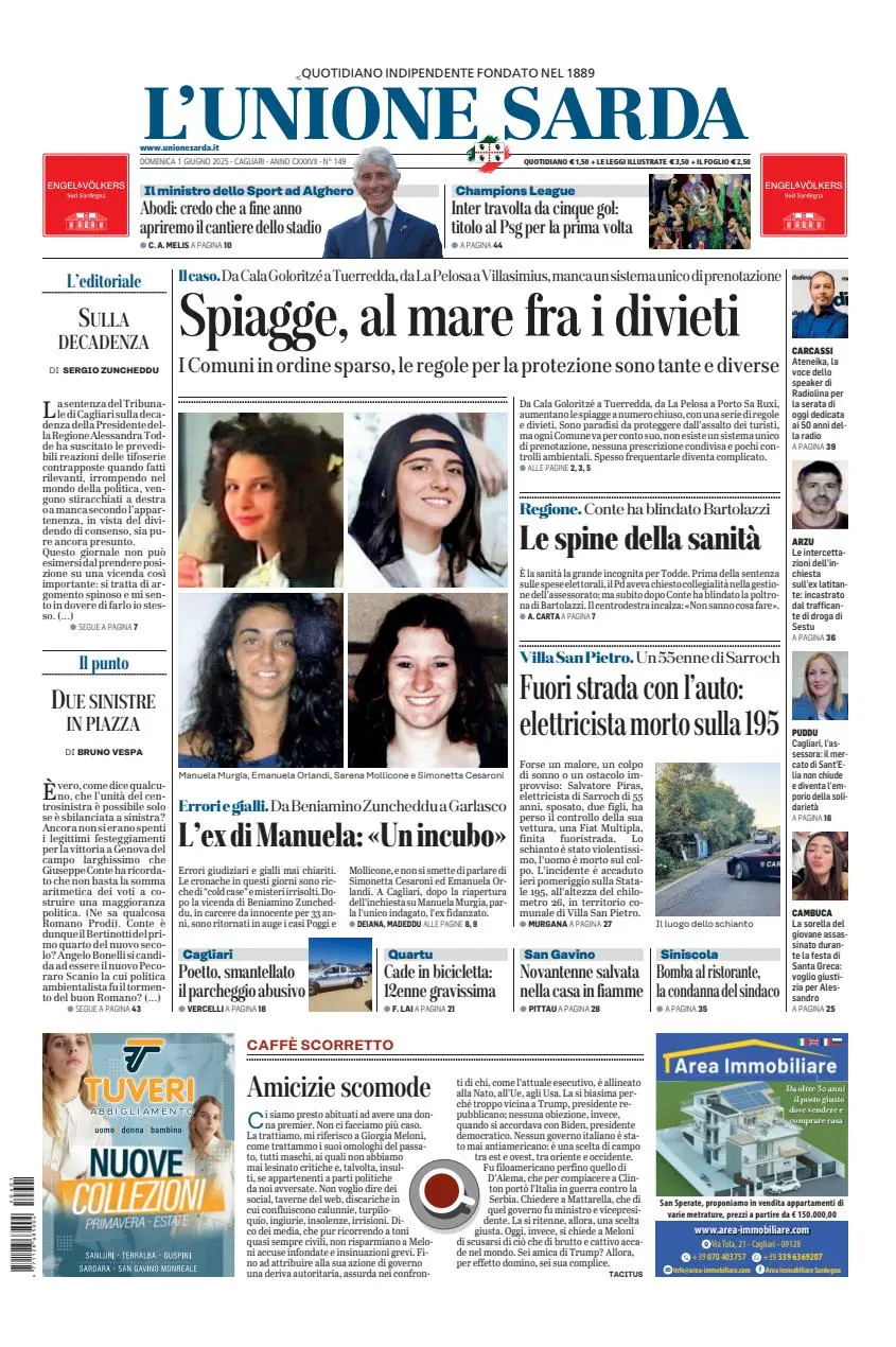 Prima-pagina-unione_sarda-edizione-di-oggi-01-06-2025