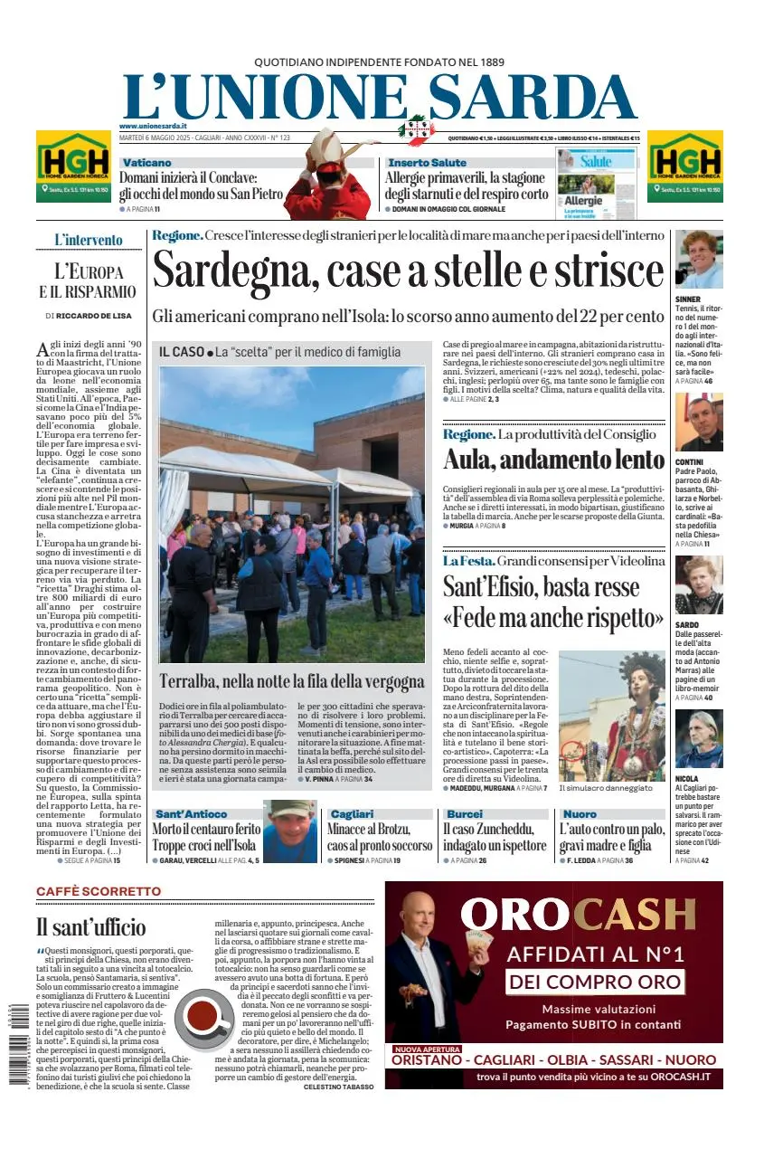 Prima-pagina-unione_sarda-edizione-di-oggi-06-05-2025