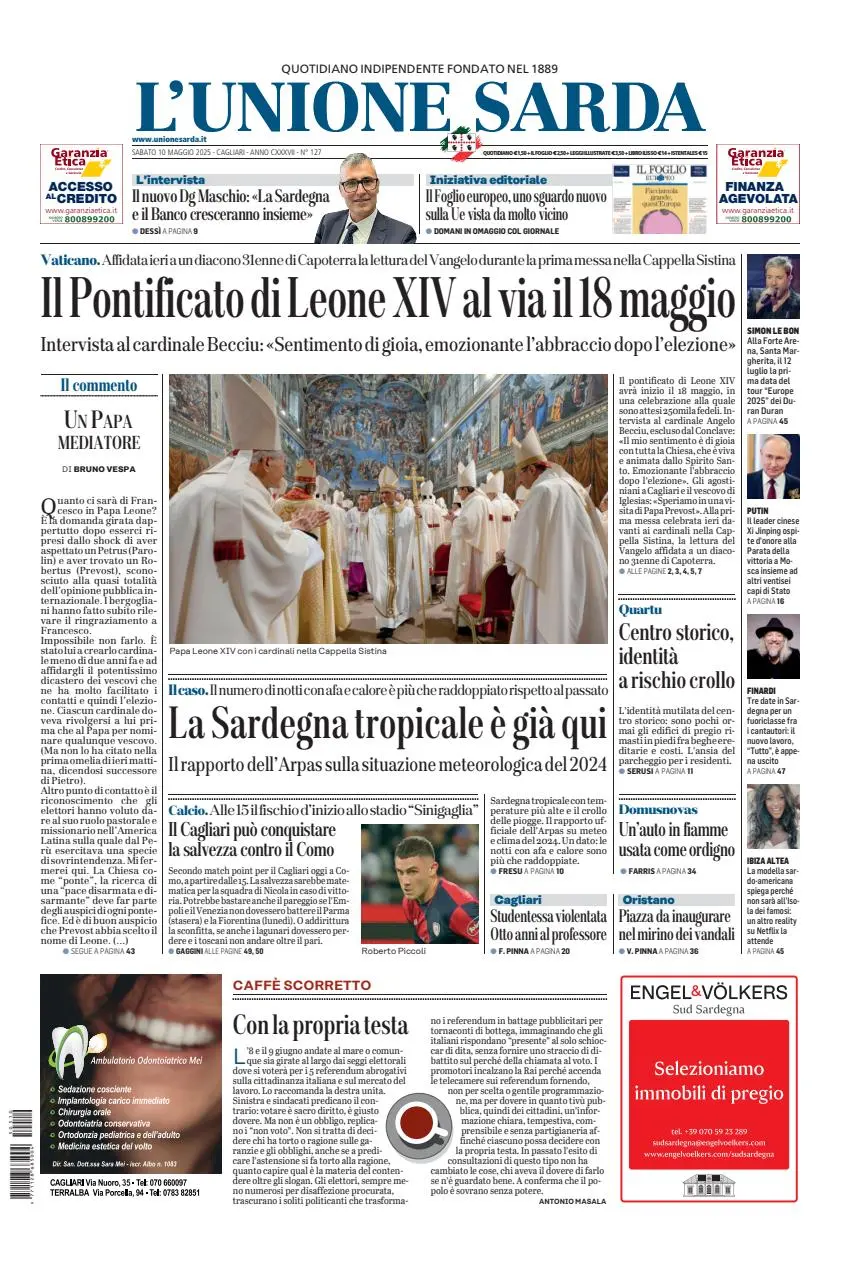 Prima-pagina-unione_sarda-edizione-di-oggi-10-05-2025