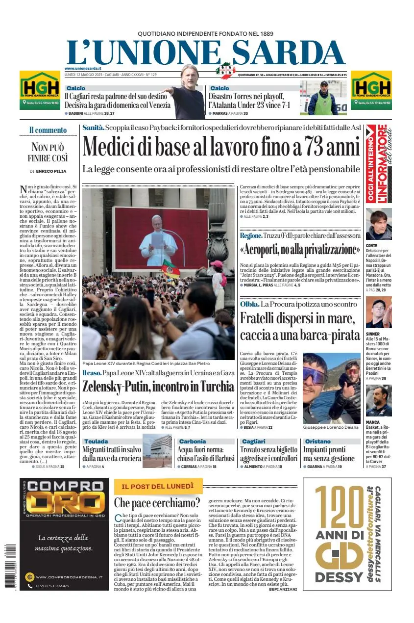 Prima-pagina-unione_sarda-edizione-di-oggi-12-05-2025