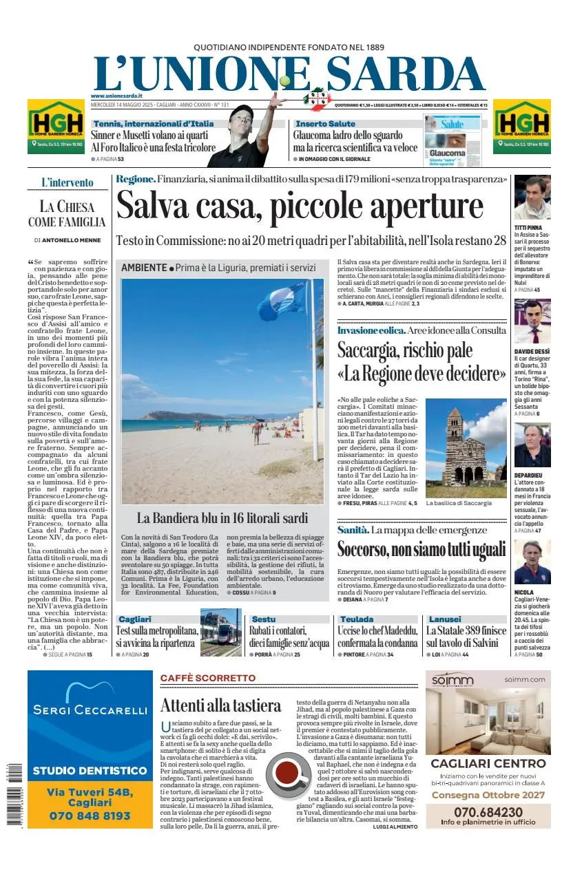 Prima-pagina-unione_sarda-edizione-di-oggi-14-05-2025