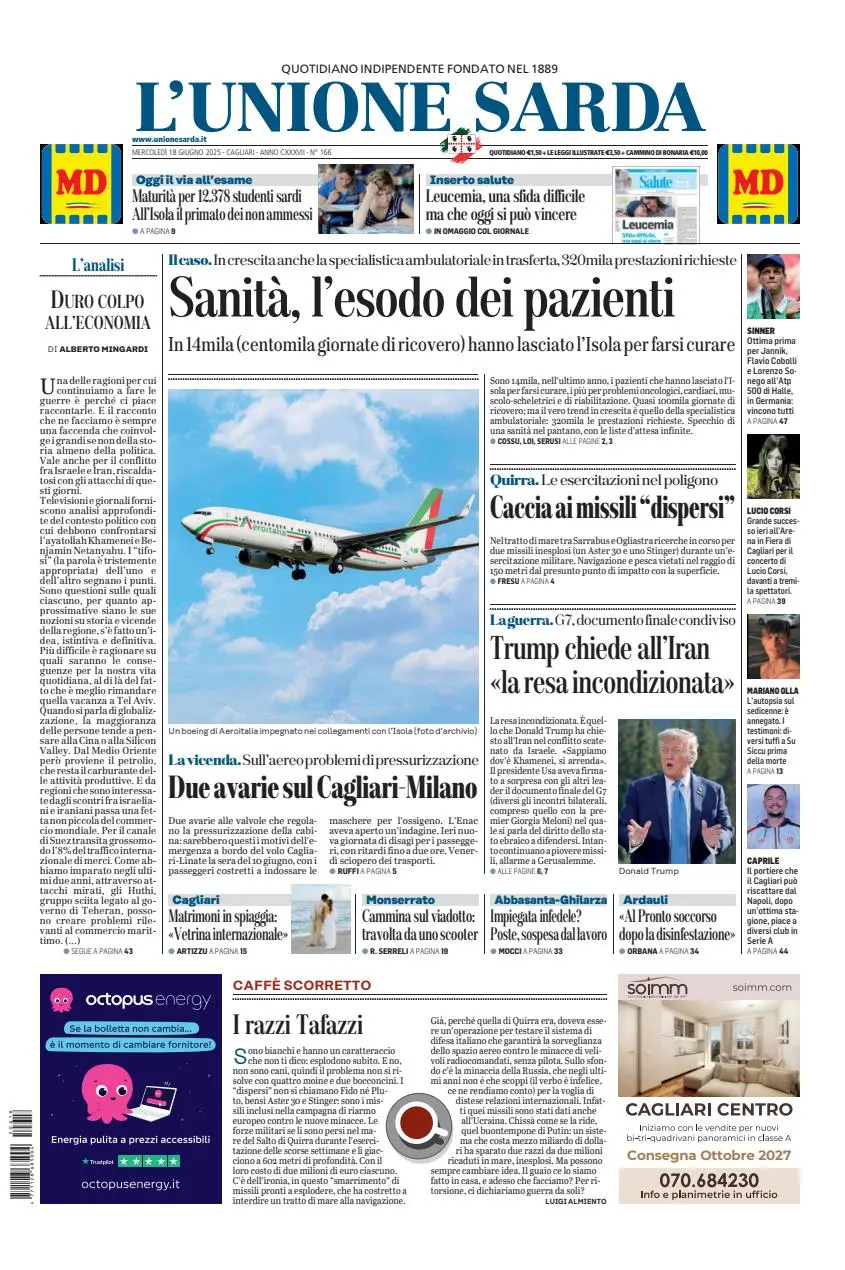 Prima-pagina-unione_sarda-edizione-di-oggi-18-06-2025