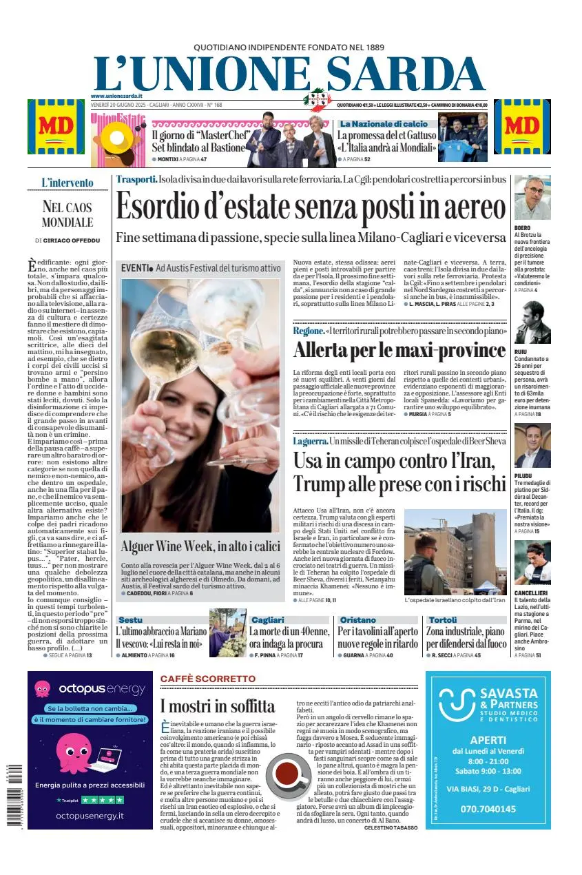 Prima-pagina-unione_sarda-edizione-di-oggi-20-06-2025