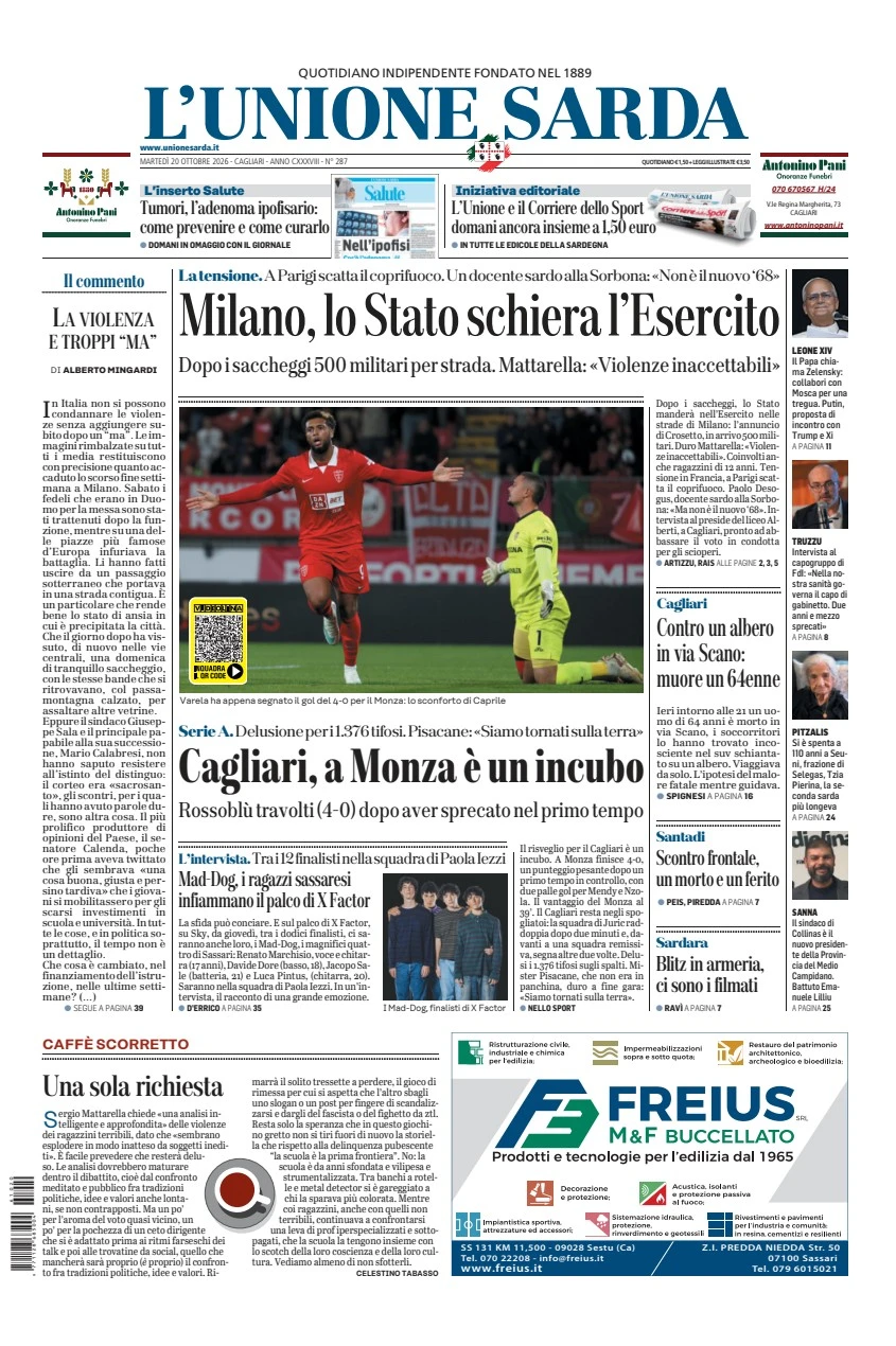 Prima-pagina-unione_sarda-edizione-di-oggi-20-10-2026