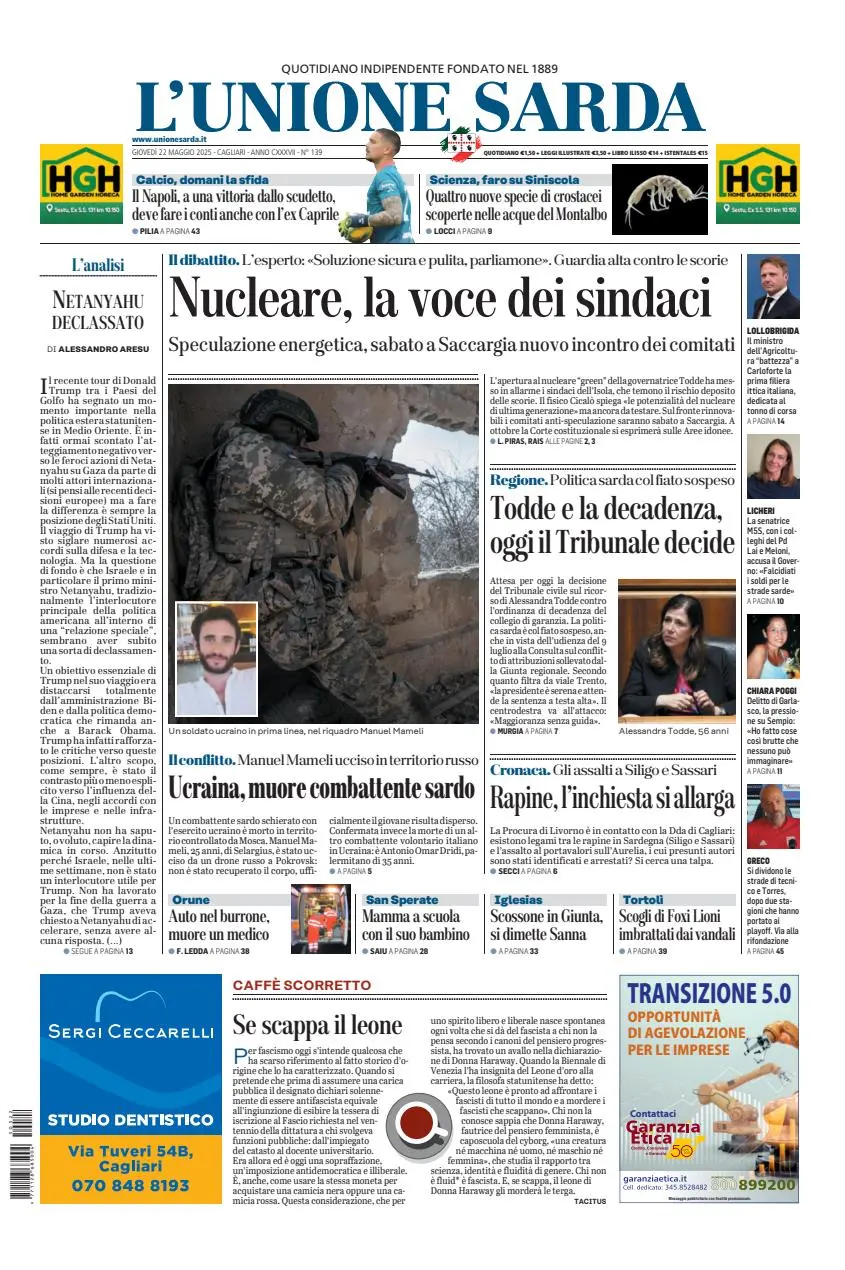 Prima-pagina-unione_sarda-edizione-di-oggi-22-05-2025