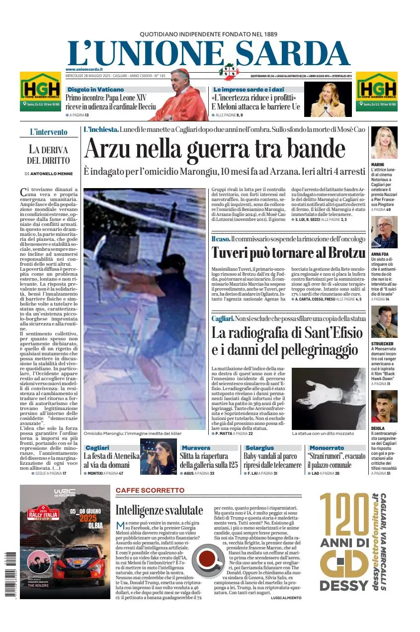 Prima-pagina-unione_sarda-edizione-di-oggi-28-05-2025