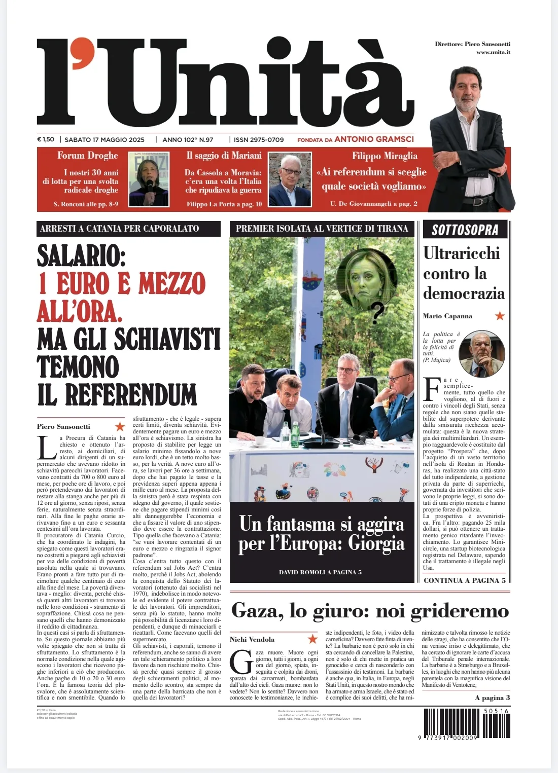 Prima-pagina-unita-oggi-edizione-di-oggi-16-05-2025