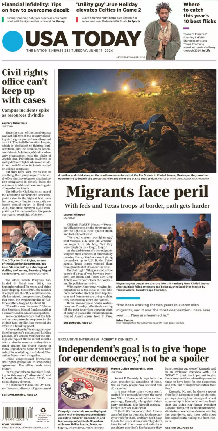 Prima-pagina-usa-today-edizione-di-oggi-2024-06-11