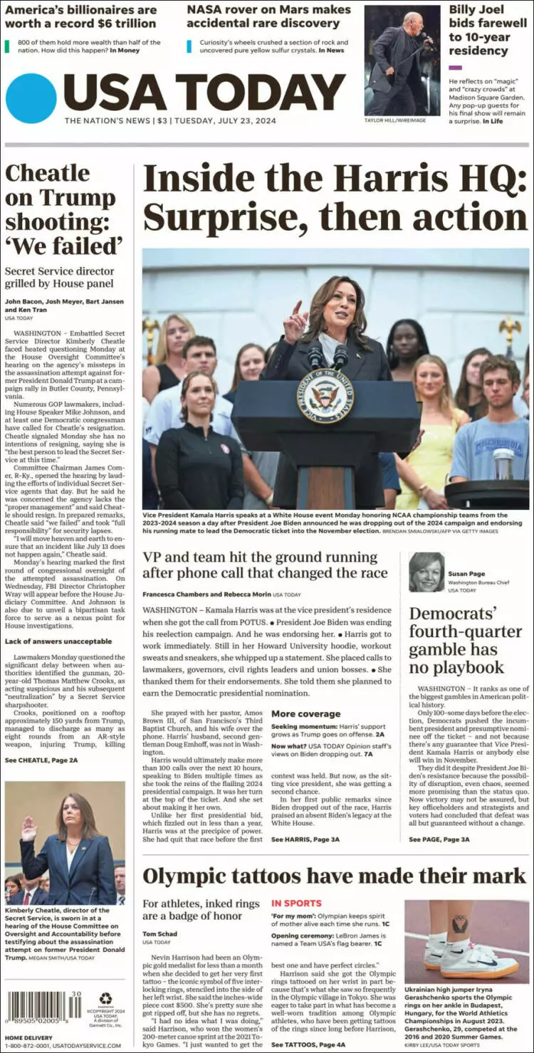 Prima-pagina-usa-today-edizione-di-oggi-2024-07-23