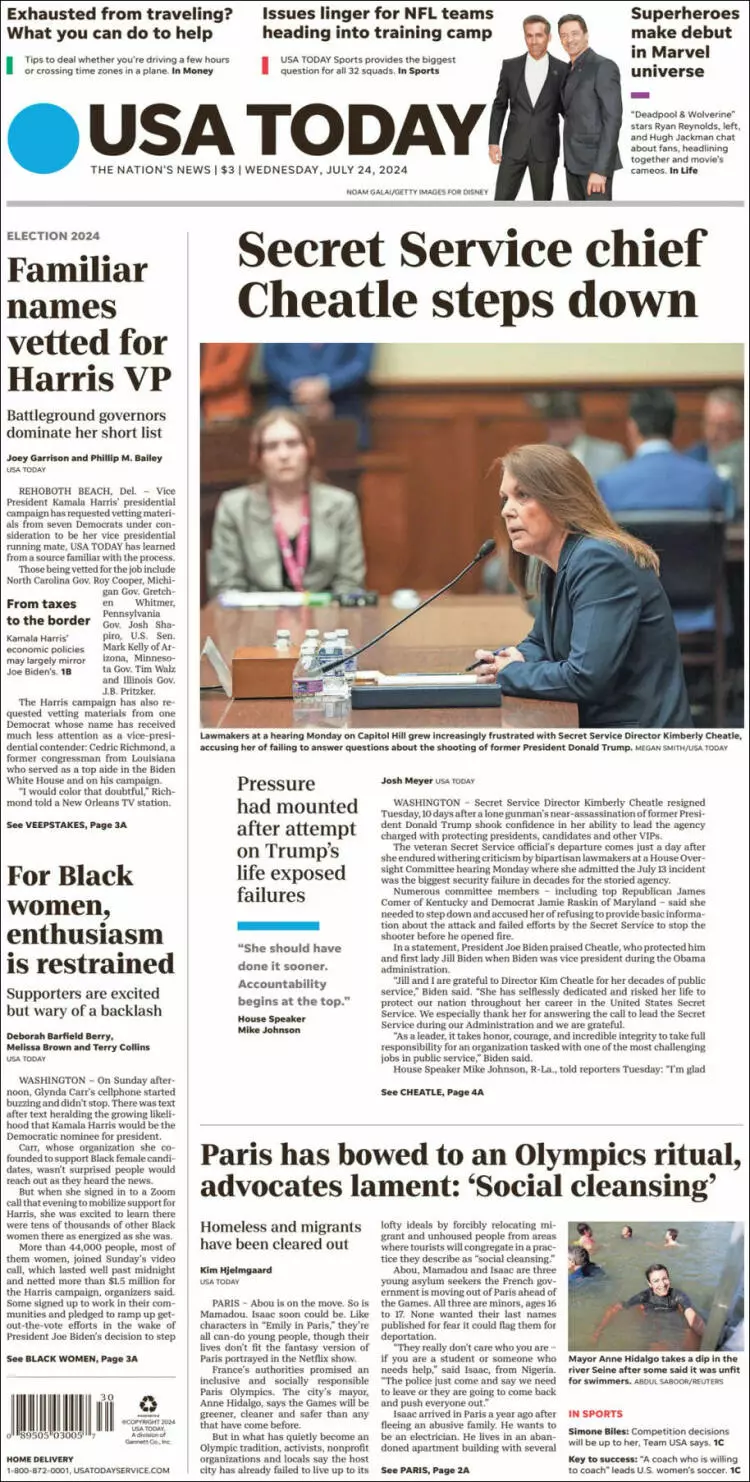 Prima-pagina-usa-today-edizione-di-oggi-2024-07-24