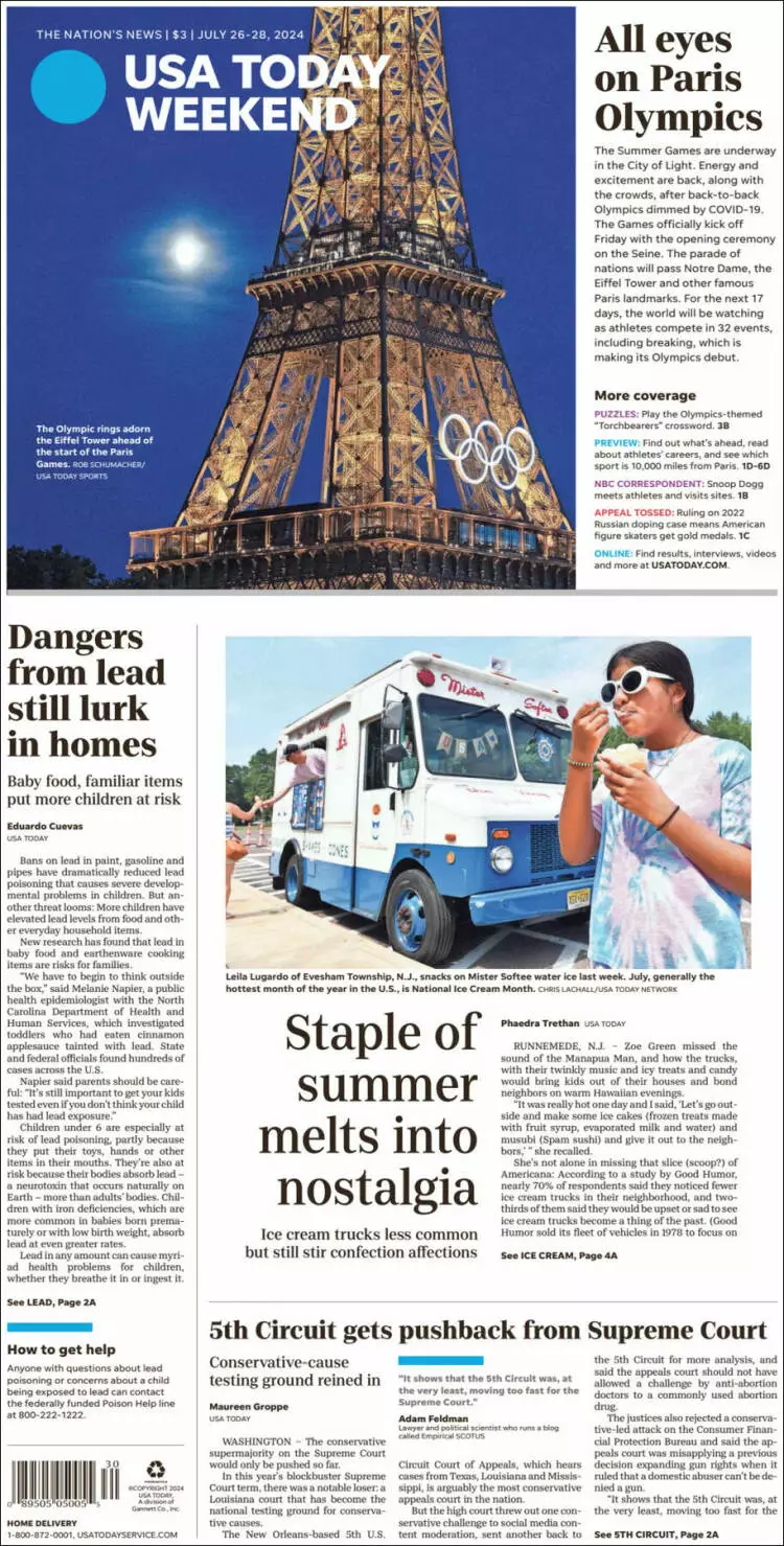 Prima-pagina-usa-today-edizione-di-oggi-2024-07-26