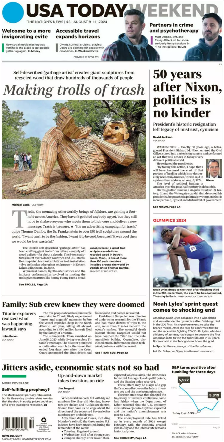 Prima-pagina-usa-today-edizione-di-oggi-2024-08-09