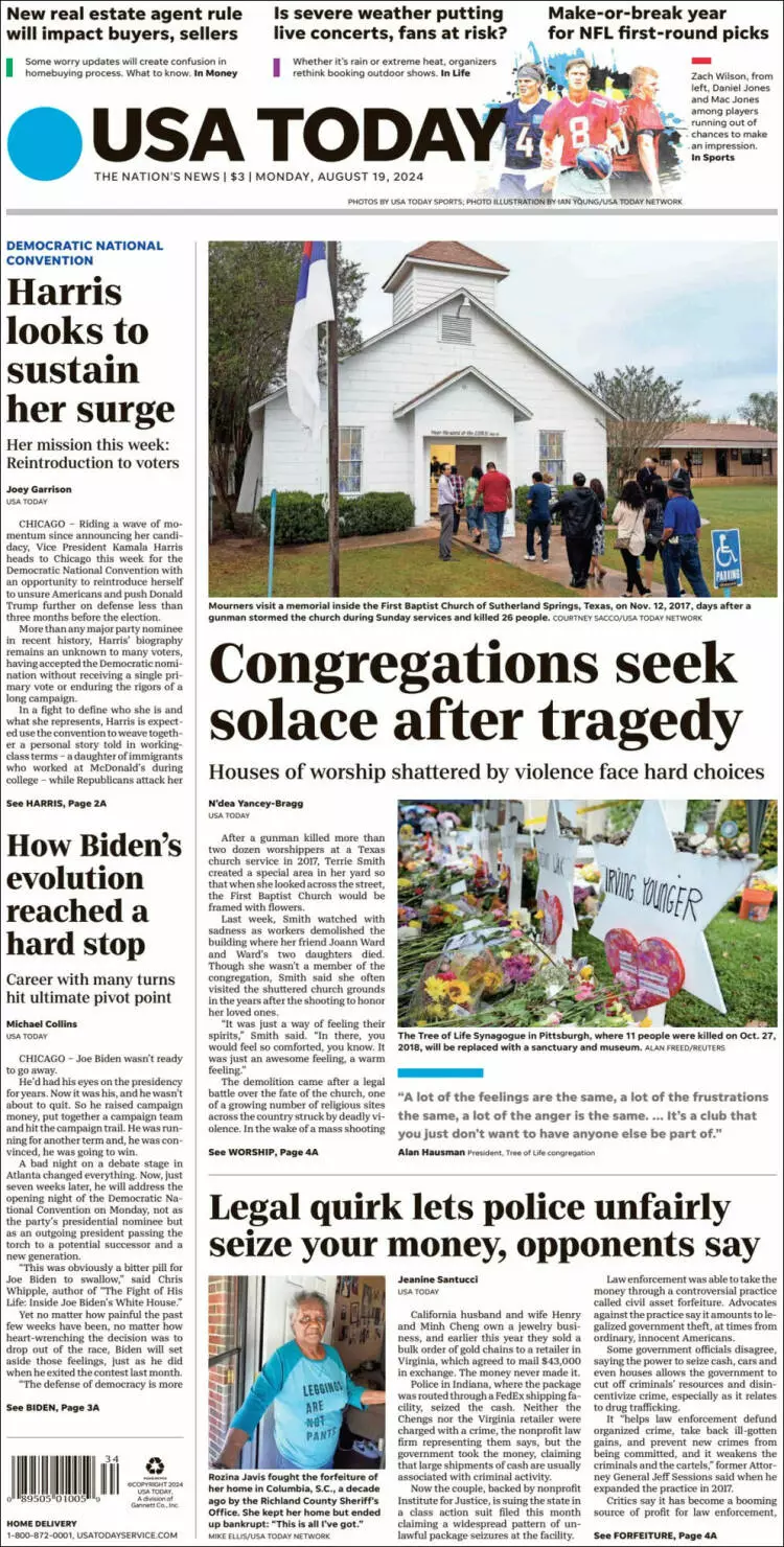 Prima-pagina-usa-today-edizione-di-oggi-2024-08-19