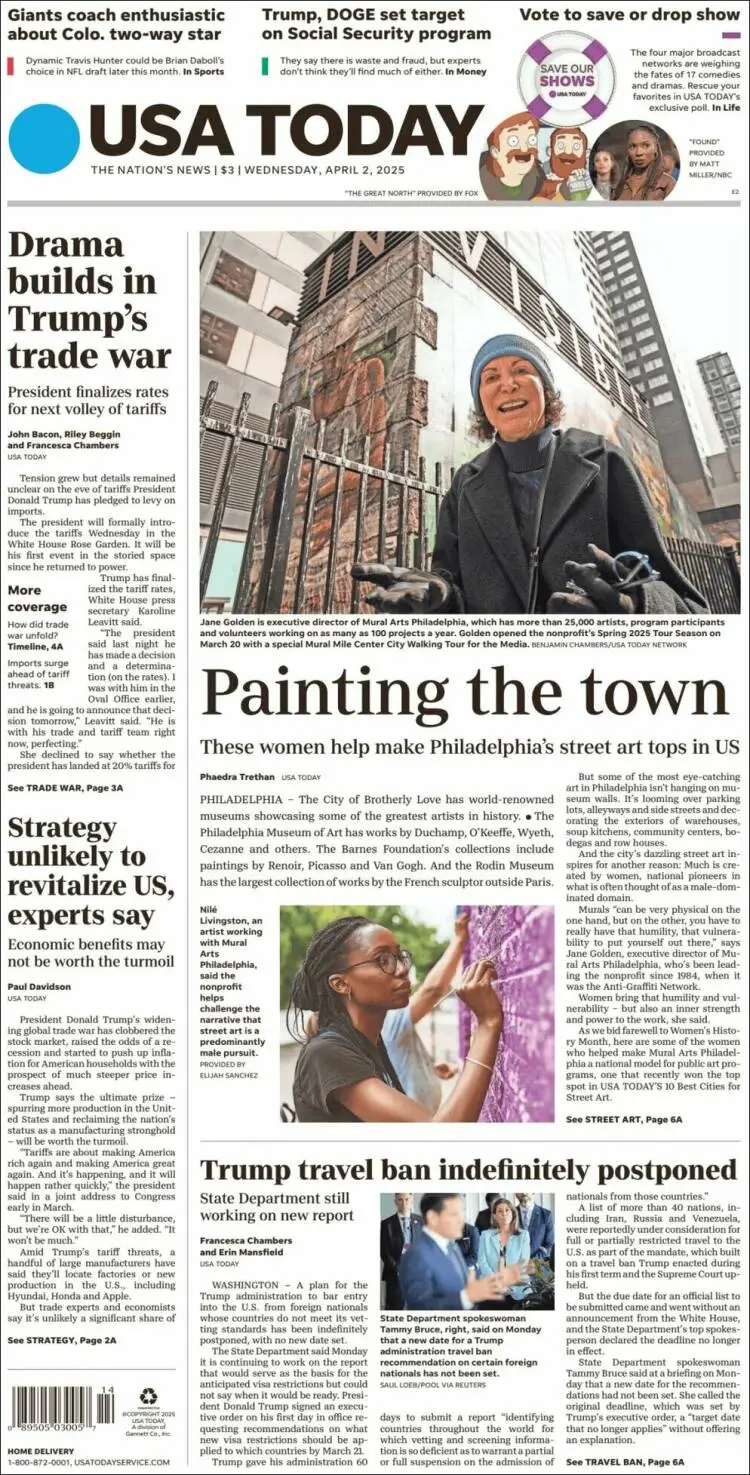 Prima-pagina-usa-today-edizione-di-oggi-2025-04-02