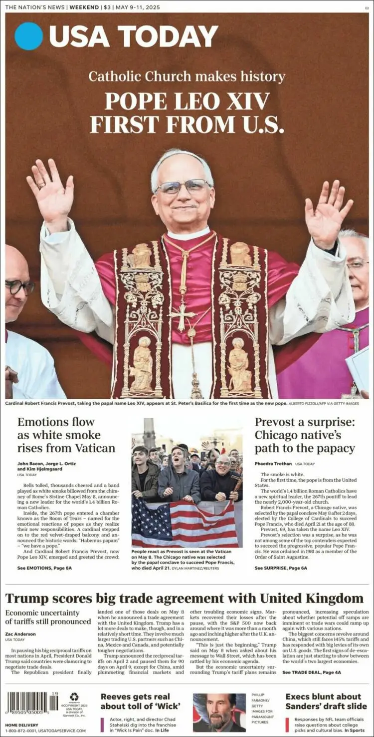 Prima-pagina-usa-today-edizione-di-oggi-2025-05-09